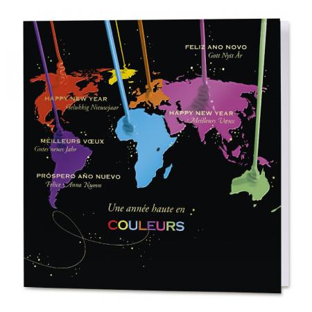 Carte de vœux entreprise  le monde haut en couleurs