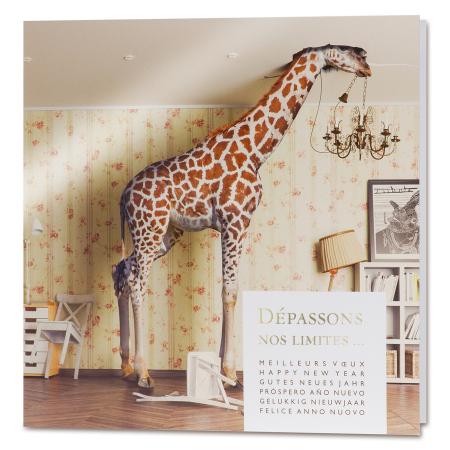 Carte de vœux entreprise hors normes girafe