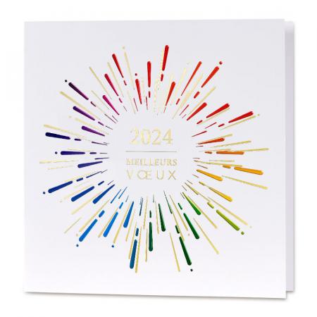 Carte de vœux société explosion colorée