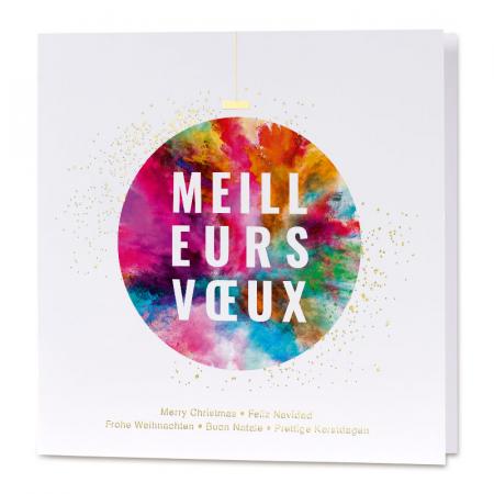 Cartes de vœux entreprise colorée "meilleurs vœux" 
