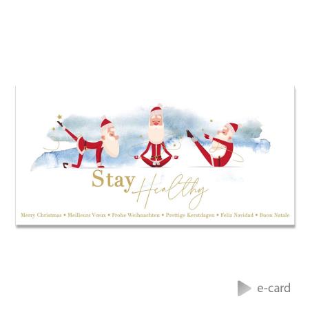 E-card vœux entreprise Père Noël Stay Healthy